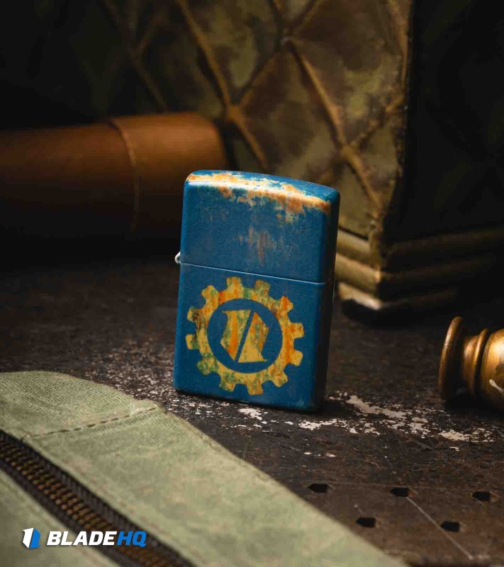 Zippo Blue Bunker Glow-In-The-Dark Lighter 